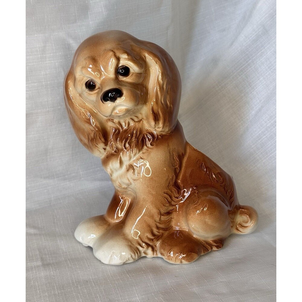 Vintage MCM Royal Copley Cocker Spaniel Planter 8” Ceramic Glazed Dog Planter